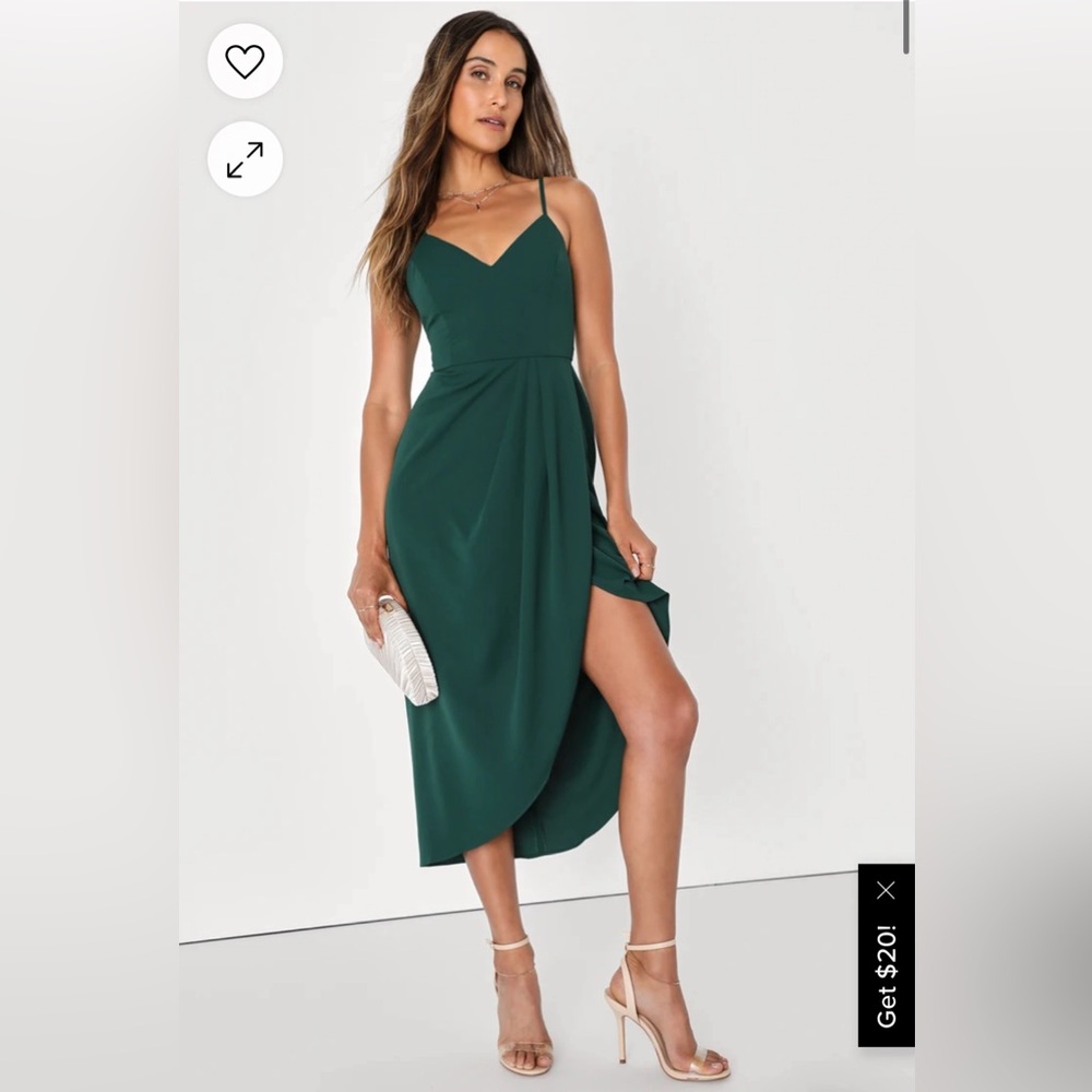 Reinette Dark Green Midi Dress